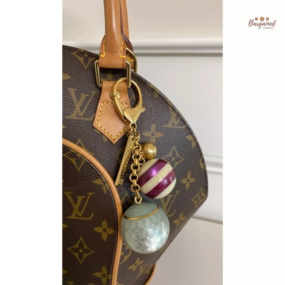 Authentic LOUIS VUITTON Jade/Purple/Cream Fleur Ball Bag Charms - Picture 10 of 10